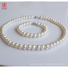 Ensembles de perles d&#39;origine AAA blanc 8-9mm